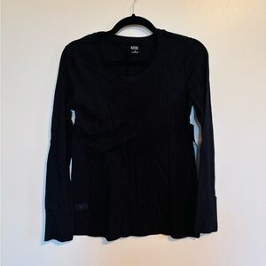 NWT Ana black long sleeve scoop neck top size small